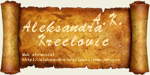 Aleksandra Kreclović vizit kartica